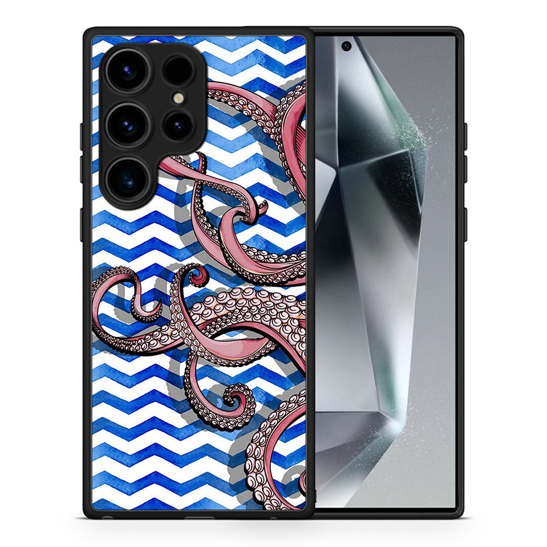 Θήκη Samsung Galaxy S24 Ultra Chevron Devilfish από τη Smartfits με σχέδιο στο πίσω μέρος και μαύρο περίβλημα | Samsung Galaxy S24 Ultra Chevron Devilfish Case with Colorful Back and Black Bezels