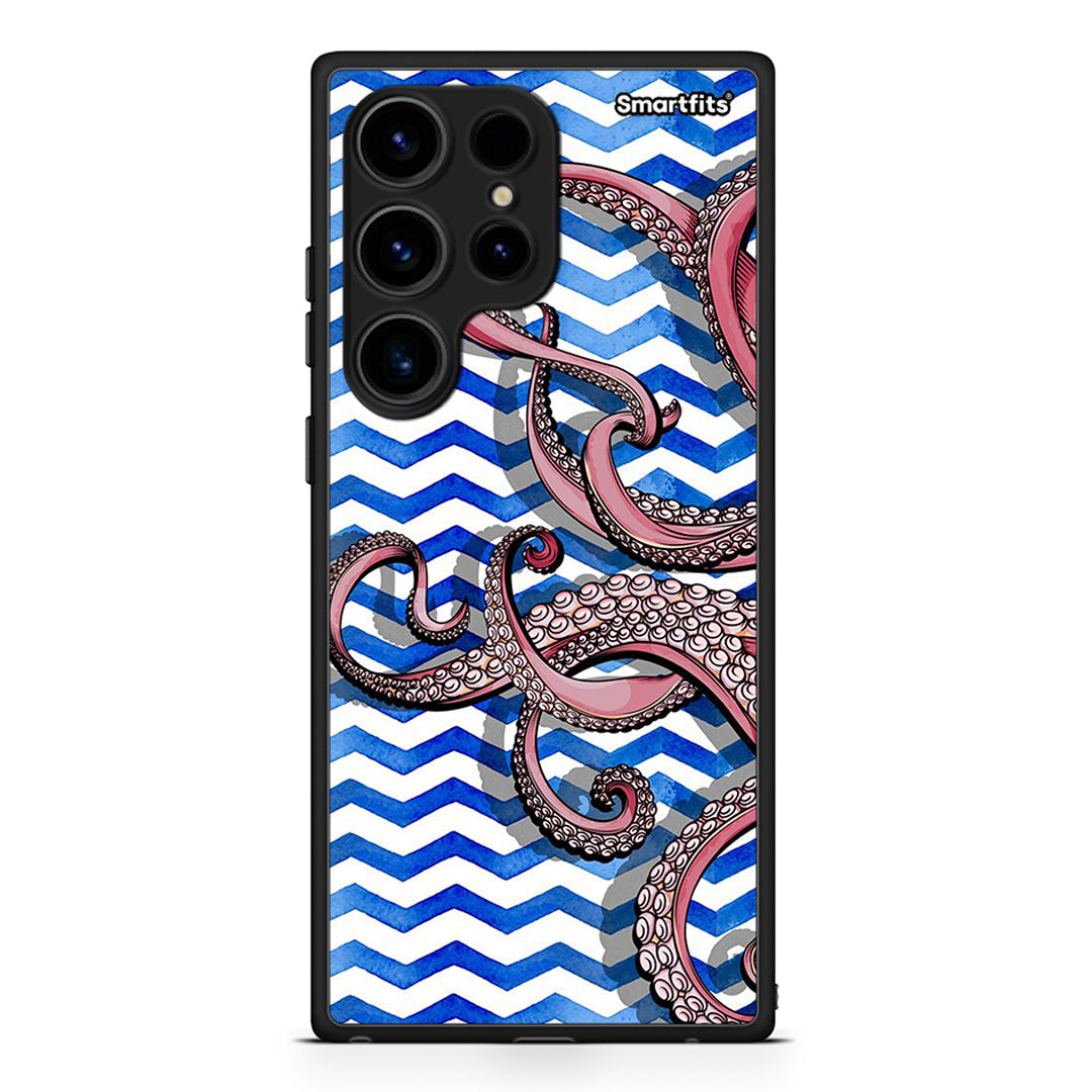 Θήκη Samsung Galaxy S24 Ultra Chevron Devilfish από τη Smartfits με σχέδιο στο πίσω μέρος και μαύρο περίβλημα | Samsung Galaxy S24 Ultra Chevron Devilfish Case with Colorful Back and Black Bezels