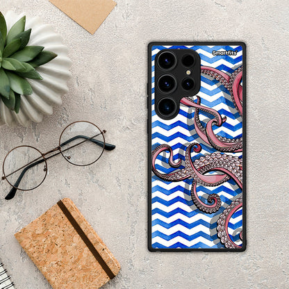 Θήκη Samsung Galaxy S24 Ultra Chevron Devilfish από τη Smartfits με σχέδιο στο πίσω μέρος και μαύρο περίβλημα | Samsung Galaxy S24 Ultra Chevron Devilfish Case with Colorful Back and Black Bezels