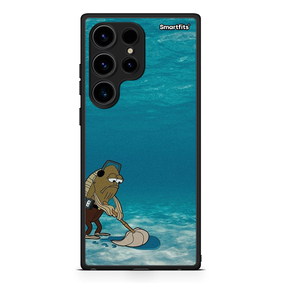 Θήκη Samsung Galaxy S24 Ultra Clean The Ocean από τη Smartfits με σχέδιο στο πίσω μέρος και μαύρο περίβλημα | Samsung Galaxy S24 Ultra Clean The Ocean Case with Colorful Back and Black Bezels