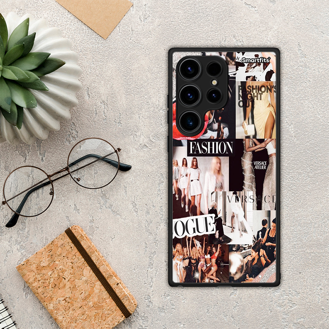 Θήκη Samsung Galaxy S24 Ultra Collage Fashion από τη Smartfits με σχέδιο στο πίσω μέρος και μαύρο περίβλημα | Samsung Galaxy S24 Ultra Collage Fashion Case with Colorful Back and Black Bezels