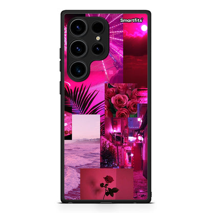 Θήκη Samsung Galaxy S24 Ultra Collage Red Roses από τη Smartfits με σχέδιο στο πίσω μέρος και μαύρο περίβλημα | Samsung Galaxy S24 Ultra Collage Red Roses Case with Colorful Back and Black Bezels
