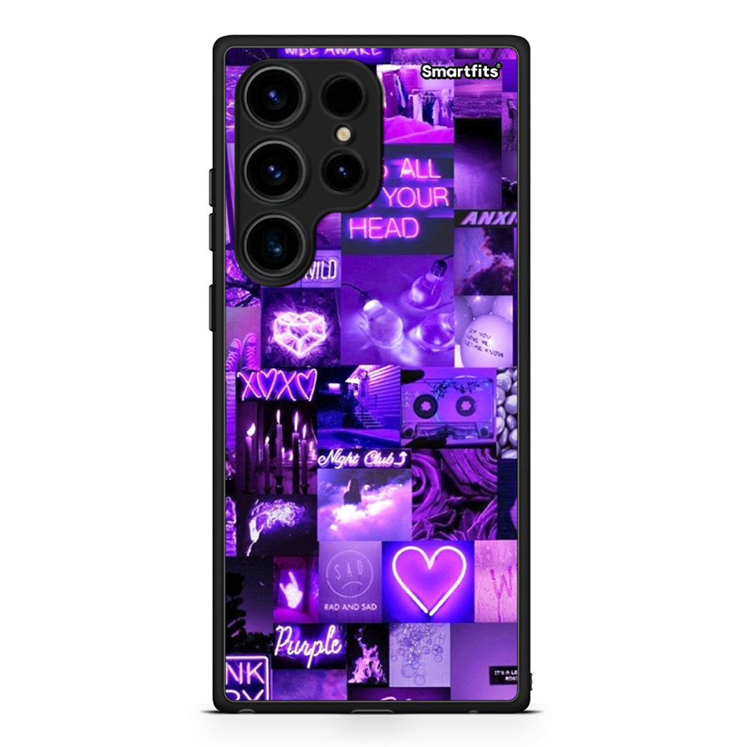 Θήκη Samsung Galaxy S24 Ultra Collage Stay Wild από τη Smartfits με σχέδιο στο πίσω μέρος και μαύρο περίβλημα | Samsung Galaxy S24 Ultra Collage Stay Wild Case with Colorful Back and Black Bezels