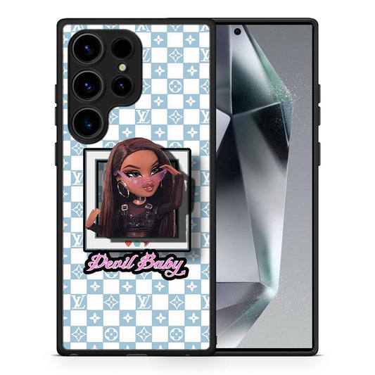 Θήκη Samsung Galaxy S24 Ultra Devil Baby από τη Smartfits με σχέδιο στο πίσω μέρος και μαύρο περίβλημα | Samsung Galaxy S24 Ultra Devil Baby Case with Colorful Back and Black Bezels