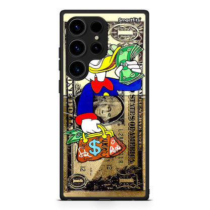 Θήκη Samsung Galaxy S24 Ultra Duck Money από τη Smartfits με σχέδιο στο πίσω μέρος και μαύρο περίβλημα | Samsung Galaxy S24 Ultra Duck Money Case with Colorful Back and Black Bezels