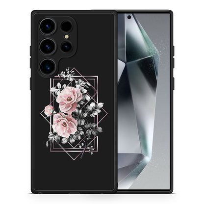 Θήκη Samsung Galaxy S24 Ultra Flower Frame από τη Smartfits με σχέδιο στο πίσω μέρος και μαύρο περίβλημα | Samsung Galaxy S24 Ultra Flower Frame Case with Colorful Back and Black Bezels