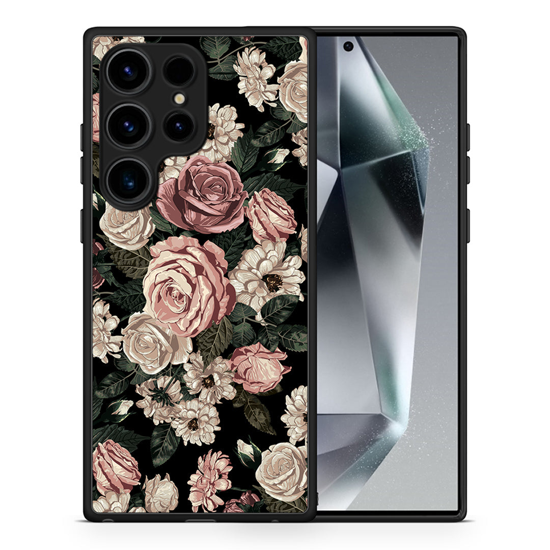 Θήκη Samsung Galaxy S24 Ultra Flower Wild Roses από τη Smartfits με σχέδιο στο πίσω μέρος και μαύρο περίβλημα | Samsung Galaxy S24 Ultra Flower Wild Roses Case with Colorful Back and Black Bezels