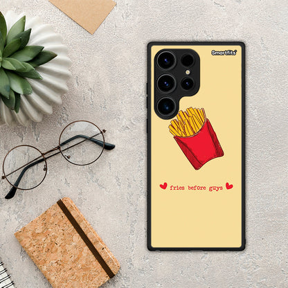 Θήκη Samsung Galaxy S24 Ultra Fries Before Guys από τη Smartfits με σχέδιο στο πίσω μέρος και μαύρο περίβλημα | Samsung Galaxy S24 Ultra Fries Before Guys Case with Colorful Back and Black Bezels