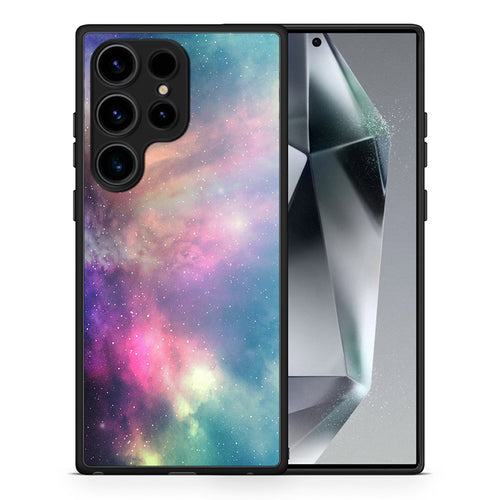Θήκη Samsung Galaxy S24 Ultra Galactic Rainbow από τη Smartfits με σχέδιο στο πίσω μέρος και μαύρο περίβλημα | Samsung Galaxy S24 Ultra Galactic Rainbow Case with Colorful Back and Black Bezels