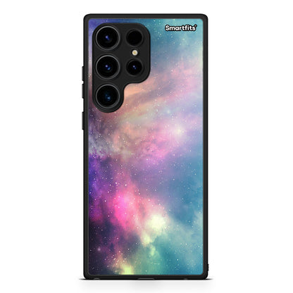 Θήκη Samsung Galaxy S24 Ultra Galactic Rainbow από τη Smartfits με σχέδιο στο πίσω μέρος και μαύρο περίβλημα | Samsung Galaxy S24 Ultra Galactic Rainbow Case with Colorful Back and Black Bezels