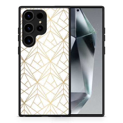Θήκη Samsung Galaxy S24 Ultra Geometric Luxury White από τη Smartfits με σχέδιο στο πίσω μέρος και μαύρο περίβλημα | Samsung Galaxy S24 Ultra Geometric Luxury White Case with Colorful Back and Black Bezels