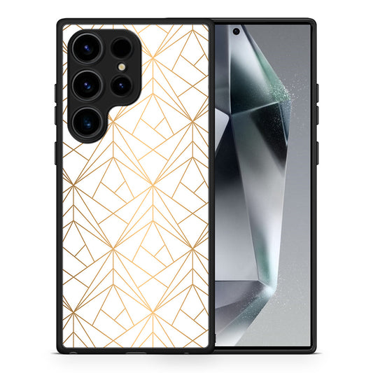 Θήκη Samsung Galaxy S24 Ultra Geometric Luxury White από τη Smartfits με σχέδιο στο πίσω μέρος και μαύρο περίβλημα | Samsung Galaxy S24 Ultra Geometric Luxury White Case with Colorful Back and Black Bezels