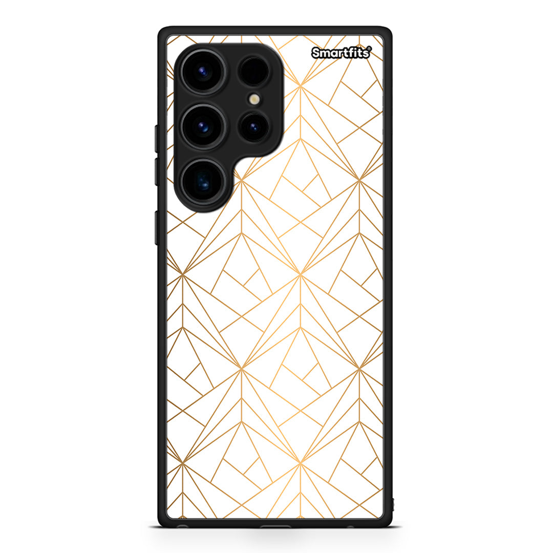 Θήκη Samsung Galaxy S24 Ultra Geometric Luxury White από τη Smartfits με σχέδιο στο πίσω μέρος και μαύρο περίβλημα | Samsung Galaxy S24 Ultra Geometric Luxury White Case with Colorful Back and Black Bezels