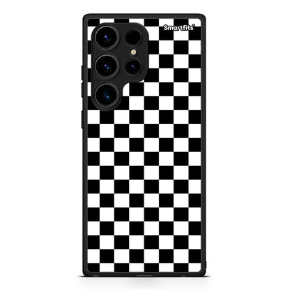 Θήκη Samsung Galaxy S24 Ultra Geometric Squares από τη Smartfits με σχέδιο στο πίσω μέρος και μαύρο περίβλημα | Samsung Galaxy S24 Ultra Geometric Squares Case with Colorful Back and Black Bezels