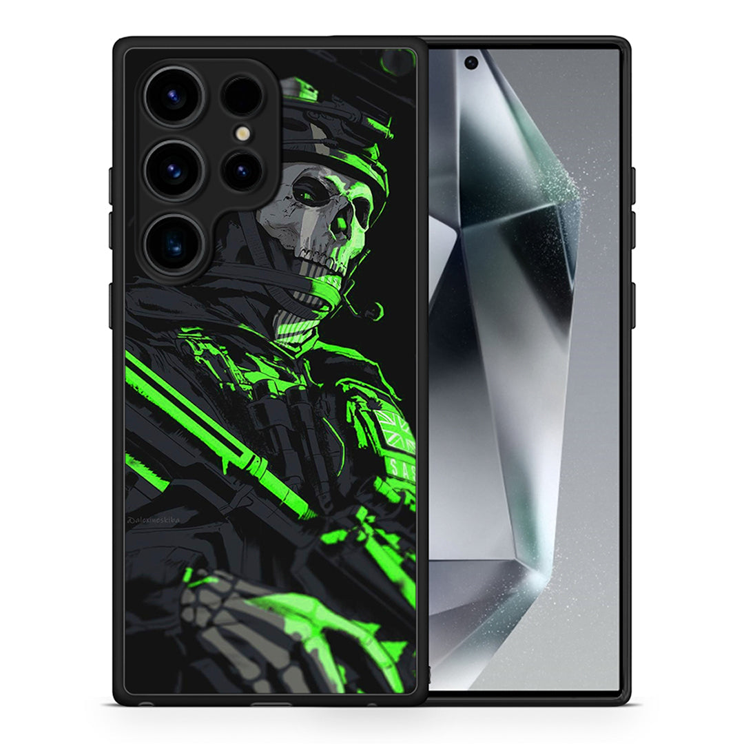 Θήκη Samsung Galaxy S24 Ultra Green Soldier από τη Smartfits με σχέδιο στο πίσω μέρος και μαύρο περίβλημα | Samsung Galaxy S24 Ultra Green Soldier Case with Colorful Back and Black Bezels