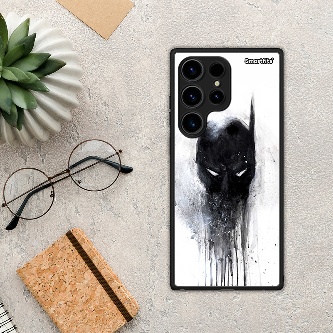 Θήκη Samsung Galaxy S24 Ultra Hero Paint Bat από τη Smartfits με σχέδιο στο πίσω μέρος και μαύρο περίβλημα | Samsung Galaxy S24 Ultra Hero Paint Bat Case with Colorful Back and Black Bezels