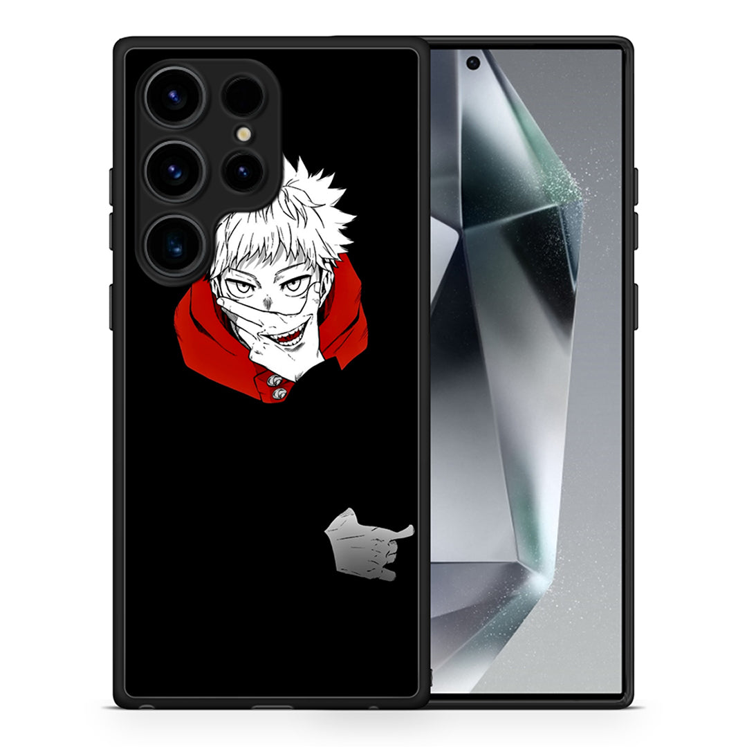Θήκη Samsung Galaxy S24 Ultra Itadori Anime από τη Smartfits με σχέδιο στο πίσω μέρος και μαύρο περίβλημα | Samsung Galaxy S24 Ultra Itadori Anime Case with Colorful Back and Black Bezels
