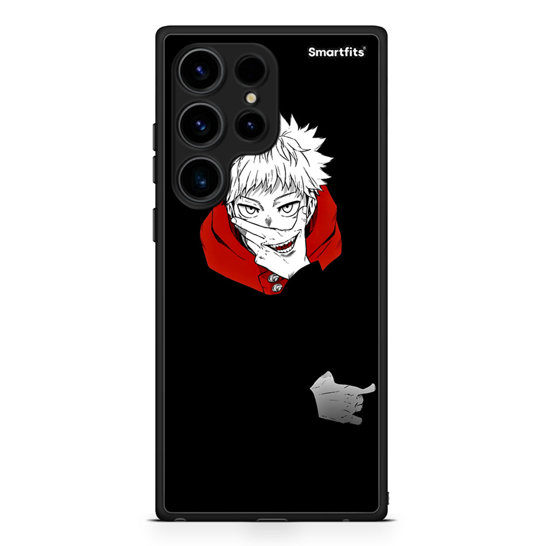 Θήκη Samsung Galaxy S24 Ultra Itadori Anime από τη Smartfits με σχέδιο στο πίσω μέρος και μαύρο περίβλημα | Samsung Galaxy S24 Ultra Itadori Anime Case with Colorful Back and Black Bezels