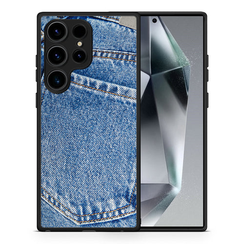 Θήκη Samsung Galaxy S24 Ultra Jeans Pocket από τη Smartfits με σχέδιο στο πίσω μέρος και μαύρο περίβλημα | Samsung Galaxy S24 Ultra Jeans Pocket Case with Colorful Back and Black Bezels