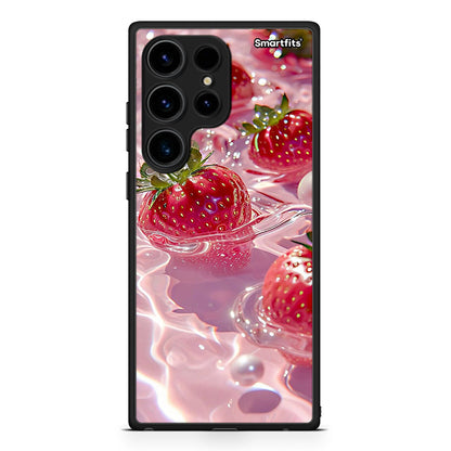 Θήκη Samsung Galaxy S24 Ultra Juicy Strawberries από τη Smartfits με σχέδιο στο πίσω μέρος και μαύρο περίβλημα | Samsung Galaxy S24 Ultra Juicy Strawberries Case with Colorful Back and Black Bezels