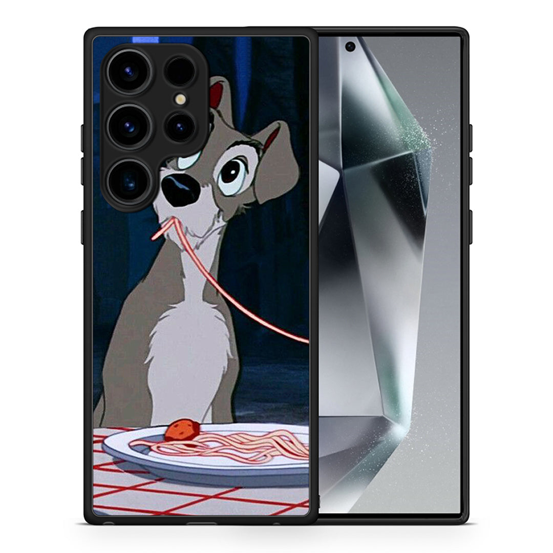Θήκη Samsung Galaxy S24 Ultra Lady And Tramp 1 από τη Smartfits με σχέδιο στο πίσω μέρος και μαύρο περίβλημα | Samsung Galaxy S24 Ultra Lady And Tramp 1 Case with Colorful Back and Black Bezels