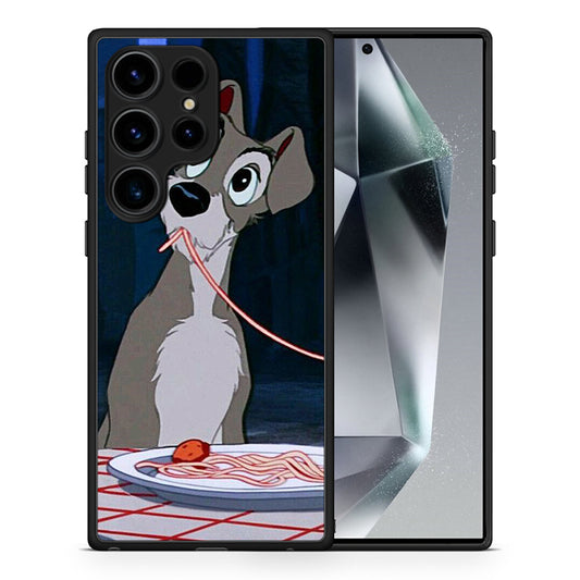 Θήκη Samsung Galaxy S24 Ultra Lady And Tramp 1 από τη Smartfits με σχέδιο στο πίσω μέρος και μαύρο περίβλημα | Samsung Galaxy S24 Ultra Lady And Tramp 1 Case with Colorful Back and Black Bezels