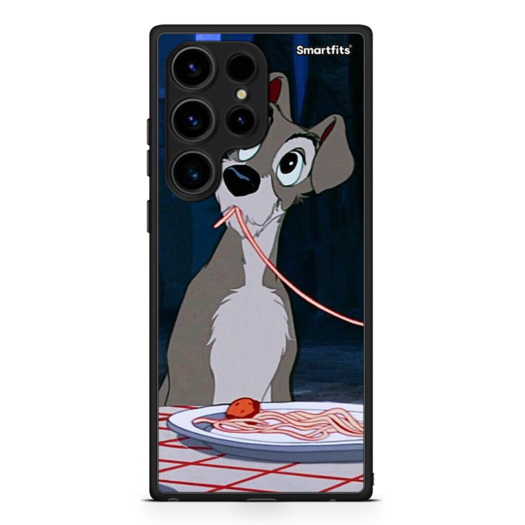 Θήκη Samsung Galaxy S24 Ultra Lady And Tramp 1 από τη Smartfits με σχέδιο στο πίσω μέρος και μαύρο περίβλημα | Samsung Galaxy S24 Ultra Lady And Tramp 1 Case with Colorful Back and Black Bezels