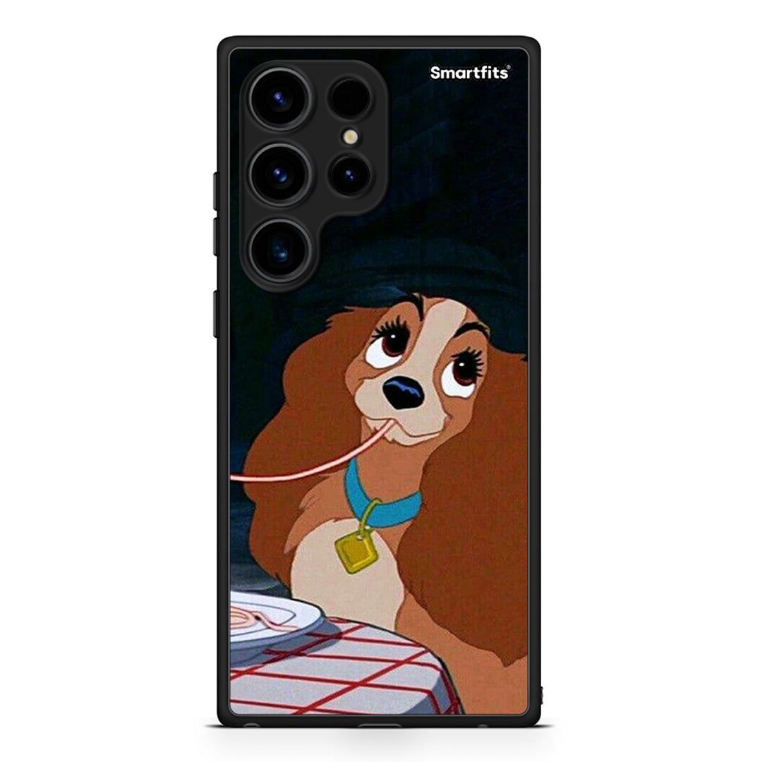 Θήκη Samsung Galaxy S24 Ultra Lady And Tramp 2 από τη Smartfits με σχέδιο στο πίσω μέρος και μαύρο περίβλημα | Samsung Galaxy S24 Ultra Lady And Tramp 2 Case with Colorful Back and Black Bezels