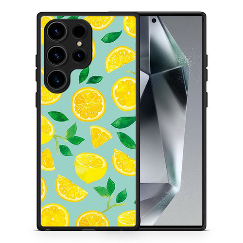 Θήκη Samsung Galaxy S24 Ultra Lemons από τη Smartfits με σχέδιο στο πίσω μέρος και μαύρο περίβλημα | Samsung Galaxy S24 Ultra Lemons Case with Colorful Back and Black Bezels