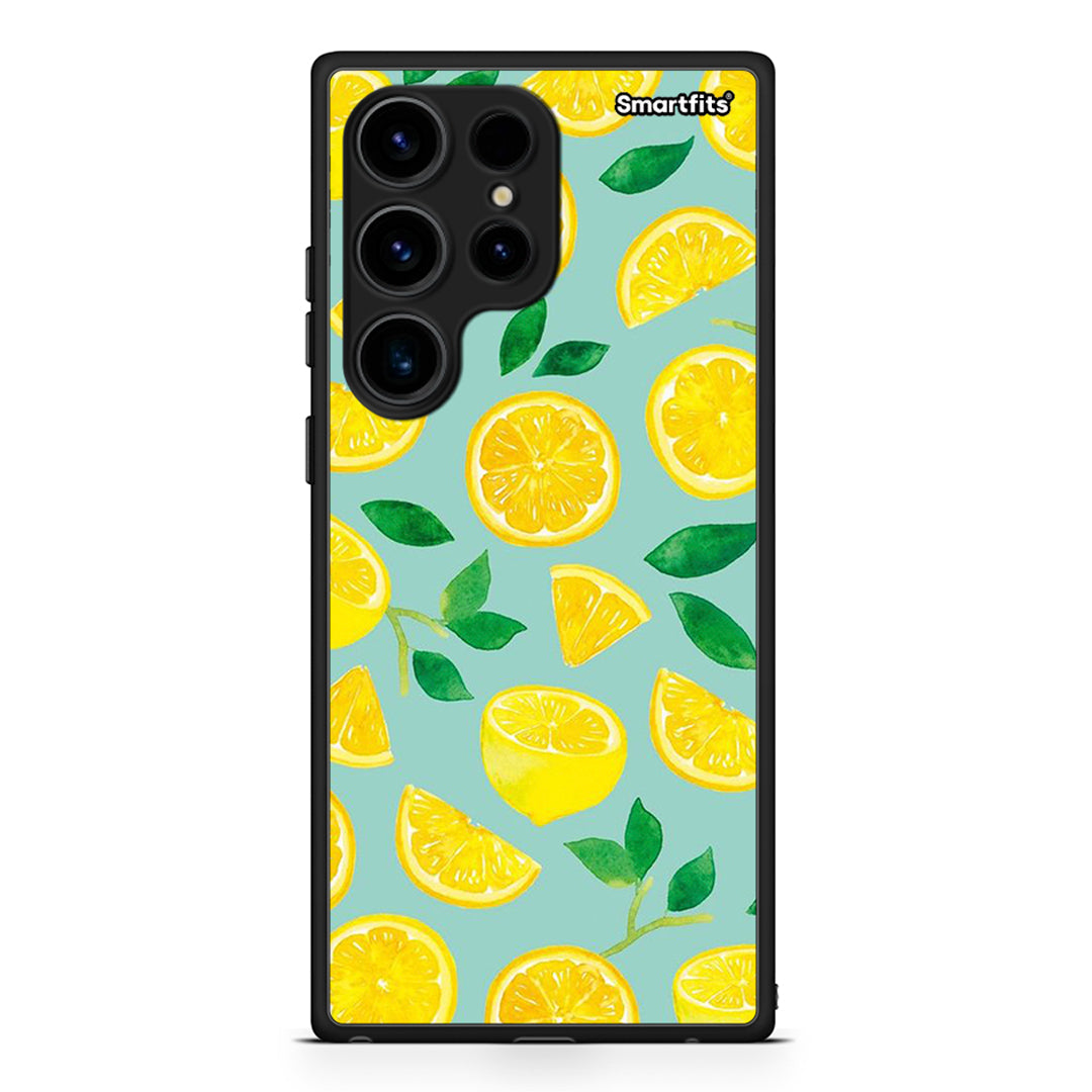 Θήκη Samsung Galaxy S24 Ultra Lemons από τη Smartfits με σχέδιο στο πίσω μέρος και μαύρο περίβλημα | Samsung Galaxy S24 Ultra Lemons Case with Colorful Back and Black Bezels