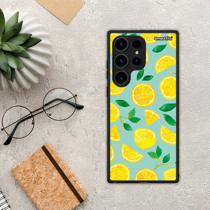 Θήκη Samsung Galaxy S24 Ultra Lemons από τη Smartfits με σχέδιο στο πίσω μέρος και μαύρο περίβλημα | Samsung Galaxy S24 Ultra Lemons Case with Colorful Back and Black Bezels