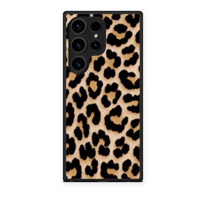 Θήκη Samsung Galaxy S24 Ultra Leopard Print Tan Small από τη Smartfits με σχέδιο στο πίσω μέρος και μαύρο περίβλημα | Samsung Galaxy S24 Ultra Leopard Print Tan Small case with colorful back and black bezels