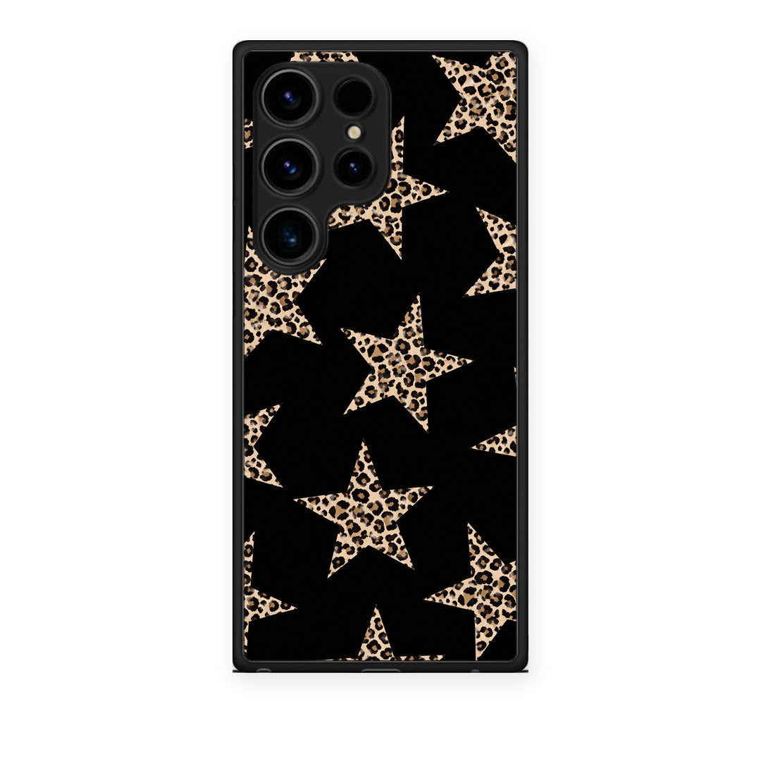 Θήκη Samsung Galaxy S24 Ultra Leopard Stars on Black από τη Smartfits με σχέδιο στο πίσω μέρος και μαύρο περίβλημα | Samsung Galaxy S24 Ultra Leopard Stars on Black case with colorful back and black bezels
