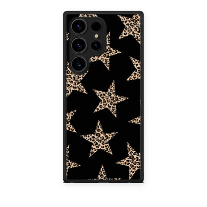 Θήκη Samsung Galaxy S24 Ultra Leopard Stars on Black από τη Smartfits με σχέδιο στο πίσω μέρος και μαύρο περίβλημα | Samsung Galaxy S24 Ultra Leopard Stars on Black case with colorful back and black bezels