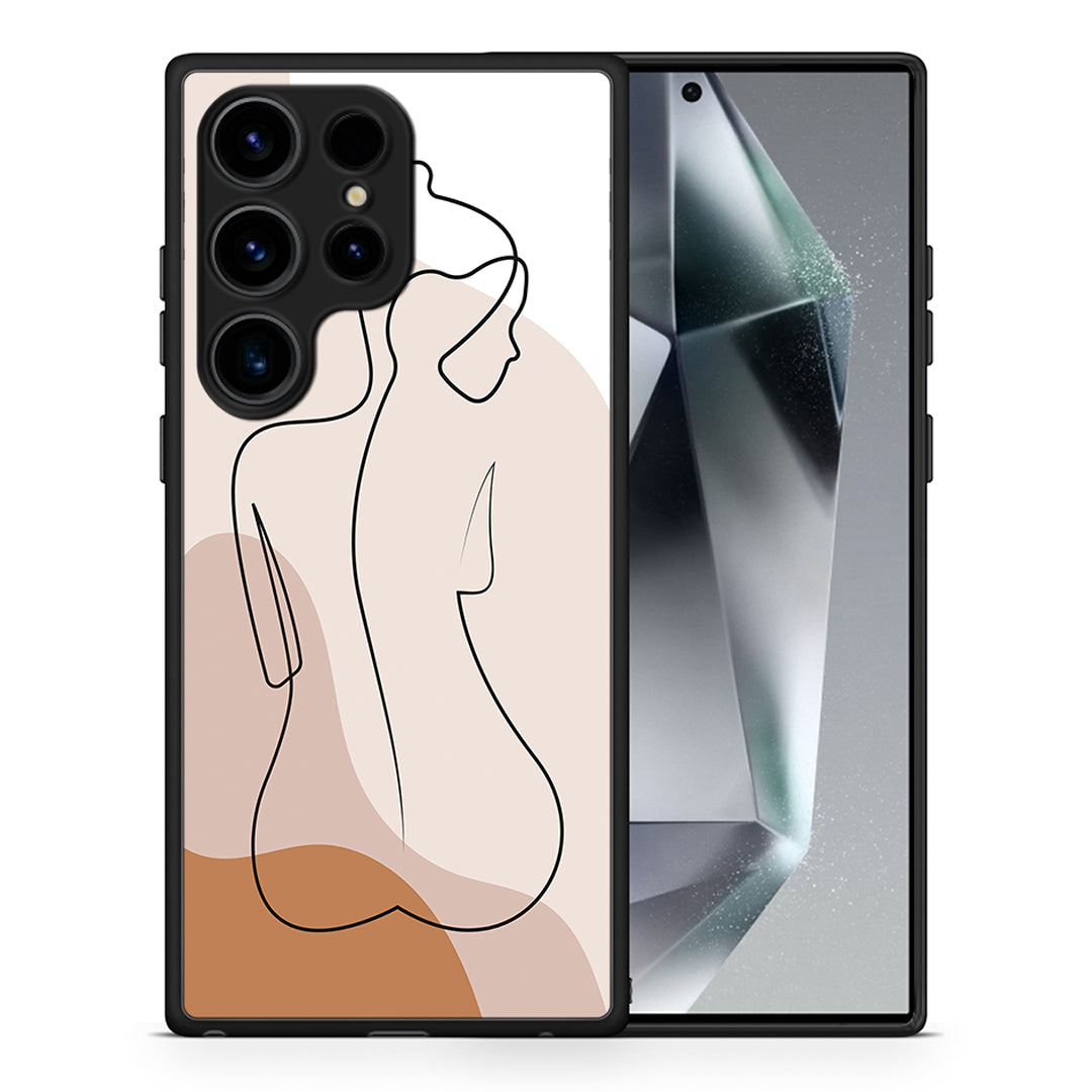 Θήκη Samsung Galaxy S24 Ultra LineArt Woman από τη Smartfits με σχέδιο στο πίσω μέρος και μαύρο περίβλημα | Samsung Galaxy S24 Ultra LineArt Woman Case with Colorful Back and Black Bezels