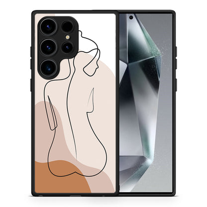 Θήκη Samsung Galaxy S24 Ultra LineArt Woman από τη Smartfits με σχέδιο στο πίσω μέρος και μαύρο περίβλημα | Samsung Galaxy S24 Ultra LineArt Woman Case with Colorful Back and Black Bezels