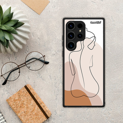 Θήκη Samsung Galaxy S24 Ultra LineArt Woman από τη Smartfits με σχέδιο στο πίσω μέρος και μαύρο περίβλημα | Samsung Galaxy S24 Ultra LineArt Woman Case with Colorful Back and Black Bezels