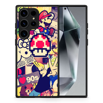 Θήκη Samsung Galaxy S24 Ultra Love The 90s από τη Smartfits με σχέδιο στο πίσω μέρος και μαύρο περίβλημα | Samsung Galaxy S24 Ultra Love The 90s Case with Colorful Back and Black Bezels