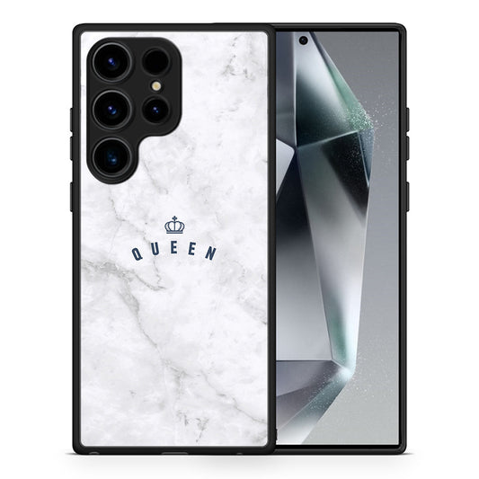 Θήκη Samsung Galaxy S24 Ultra Marble Queen από τη Smartfits με σχέδιο στο πίσω μέρος και μαύρο περίβλημα | Samsung Galaxy S24 Ultra Marble Queen Case with Colorful Back and Black Bezels