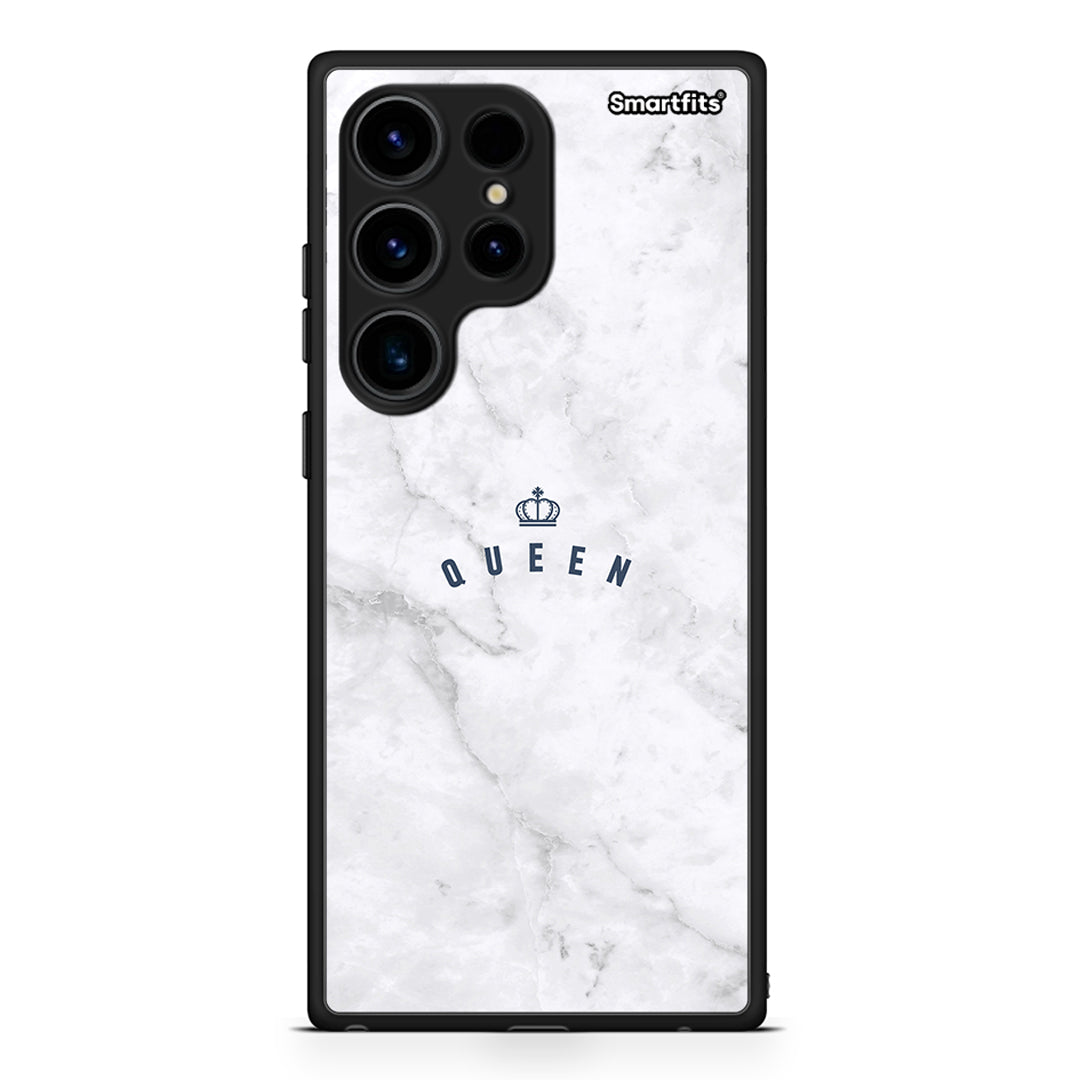 Θήκη Samsung Galaxy S24 Ultra Marble Queen από τη Smartfits με σχέδιο στο πίσω μέρος και μαύρο περίβλημα | Samsung Galaxy S24 Ultra Marble Queen Case with Colorful Back and Black Bezels