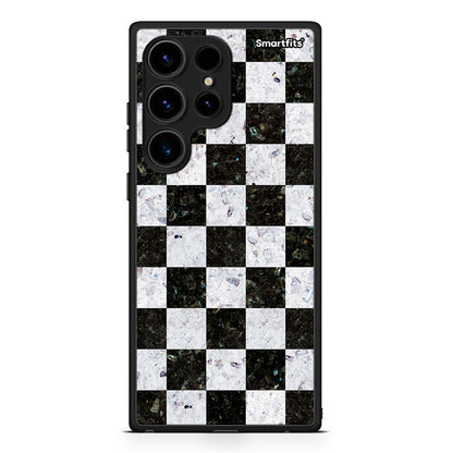 Θήκη Samsung Galaxy S24 Ultra Marble Square Geometric από τη Smartfits με σχέδιο στο πίσω μέρος και μαύρο περίβλημα | Samsung Galaxy S24 Ultra Marble Square Geometric Case with Colorful Back and Black Bezels