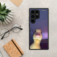 Thumbnail for Θήκη Samsung Galaxy S24 Ultra Meme Duck από τη Smartfits με σχέδιο στο πίσω μέρος και μαύρο περίβλημα | Samsung Galaxy S24 Ultra Meme Duck Case with Colorful Back and Black Bezels