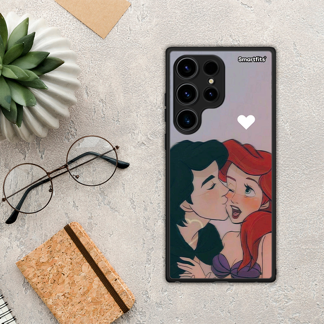 Θήκη Samsung Galaxy S24 Ultra Mermaid Couple από τη Smartfits με σχέδιο στο πίσω μέρος και μαύρο περίβλημα | Samsung Galaxy S24 Ultra Mermaid Couple Case with Colorful Back and Black Bezels
