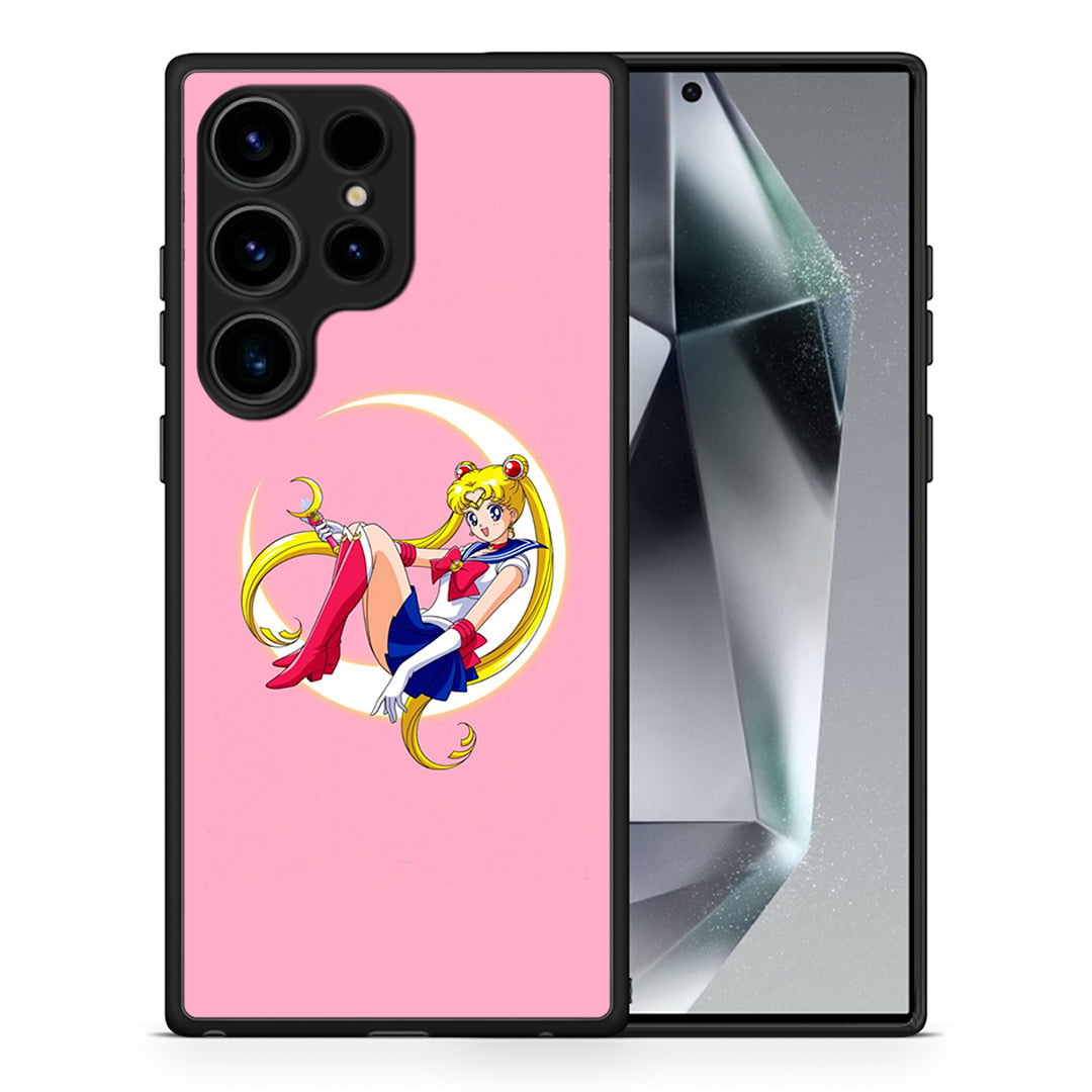 Θήκη Samsung Galaxy S24 Ultra Moon Girl από τη Smartfits με σχέδιο στο πίσω μέρος και μαύρο περίβλημα | Samsung Galaxy S24 Ultra Moon Girl Case with Colorful Back and Black Bezels