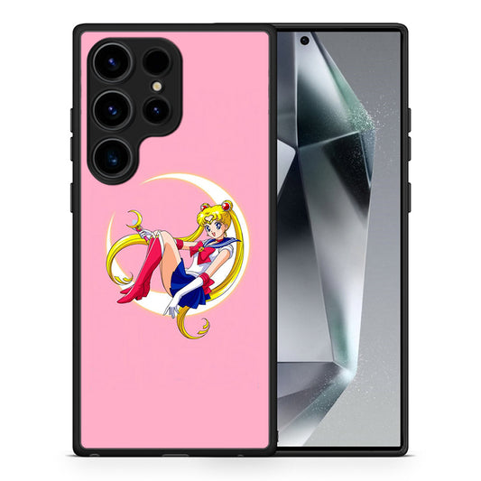Θήκη Samsung Galaxy S24 Ultra Moon Girl από τη Smartfits με σχέδιο στο πίσω μέρος και μαύρο περίβλημα | Samsung Galaxy S24 Ultra Moon Girl Case with Colorful Back and Black Bezels