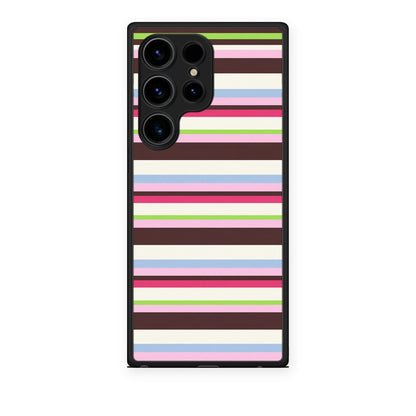Θήκη Samsung Galaxy S24 Ultra Multicolour Horizontal Stripes από τη Smartfits με σχέδιο στο πίσω μέρος και μαύρο περίβλημα | Samsung Galaxy S24 Ultra Multicolour Horizontal Stripes case with colorful back and black bezels
