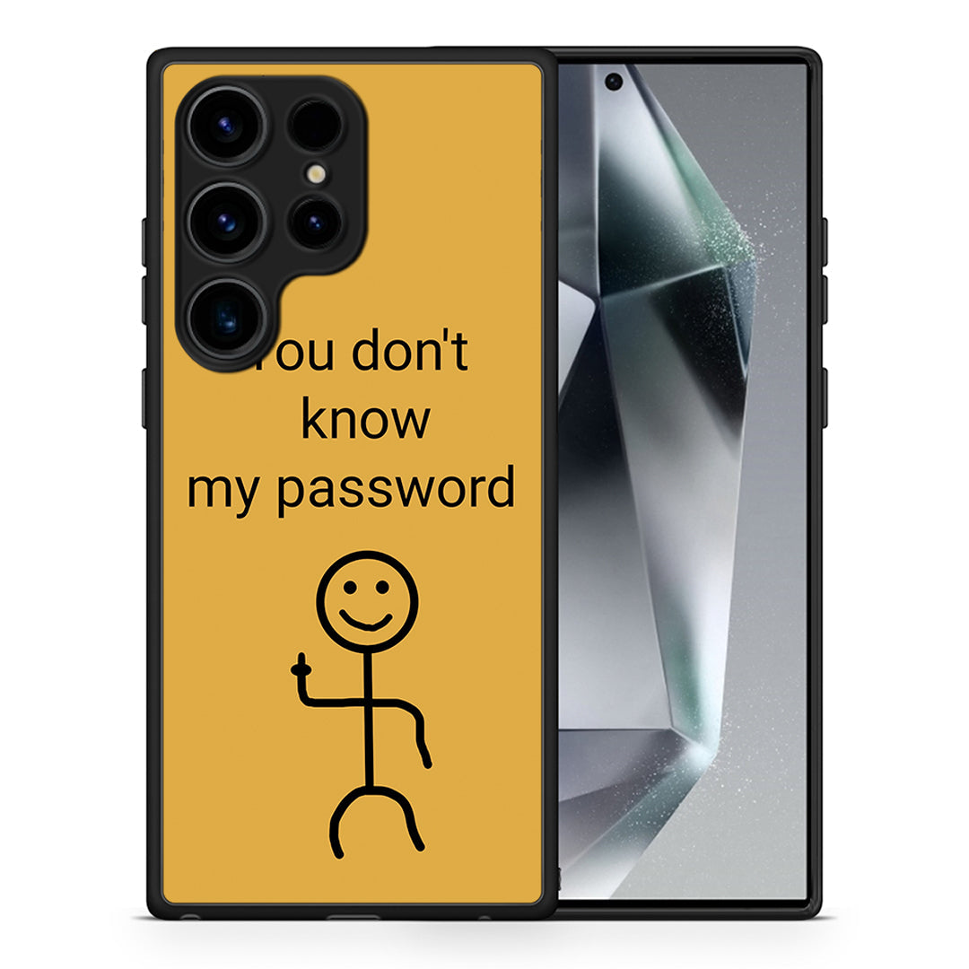 Θήκη Samsung Galaxy S24 Ultra My Password από τη Smartfits με σχέδιο στο πίσω μέρος και μαύρο περίβλημα | Samsung Galaxy S24 Ultra My Password Case with Colorful Back and Black Bezels