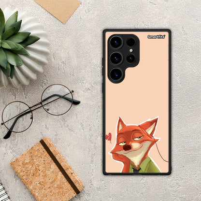 Θήκη Samsung Galaxy S24 Ultra Nick Wilde And Judy Hopps Love 1 από τη Smartfits με σχέδιο στο πίσω μέρος και μαύρο περίβλημα | Samsung Galaxy S24 Ultra Nick Wilde And Judy Hopps Love 1 Case with Colorful Back and Black Bezels