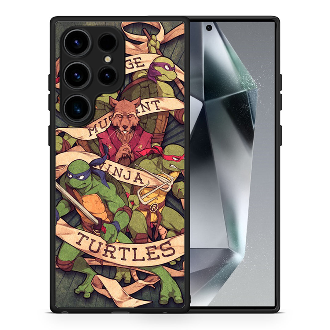 Θήκη Samsung Galaxy S24 Ultra Ninja Turtles από τη Smartfits με σχέδιο στο πίσω μέρος και μαύρο περίβλημα | Samsung Galaxy S24 Ultra Ninja Turtles Case with Colorful Back and Black Bezels
