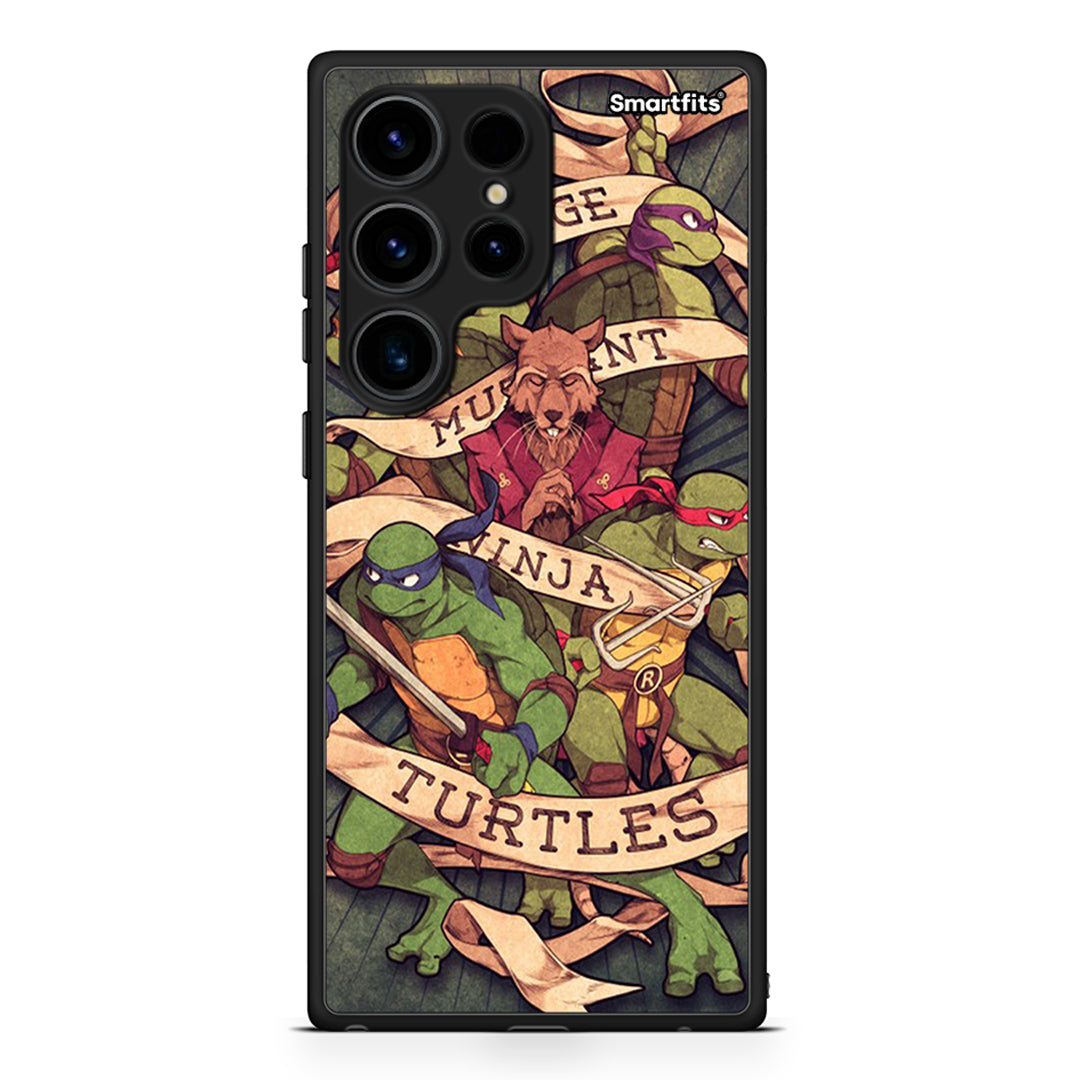 Θήκη Samsung Galaxy S24 Ultra Ninja Turtles από τη Smartfits με σχέδιο στο πίσω μέρος και μαύρο περίβλημα | Samsung Galaxy S24 Ultra Ninja Turtles Case with Colorful Back and Black Bezels